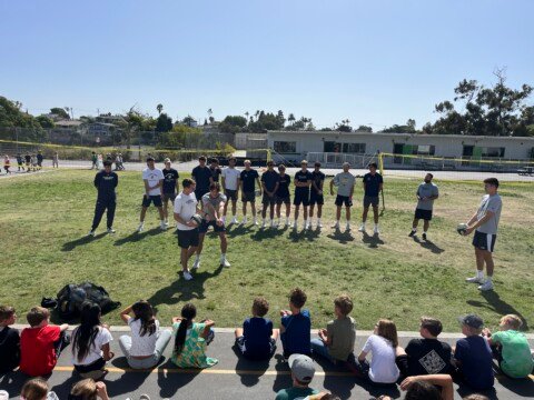 UCSD Men's Volleyball visits Grant Elementary School to teach volleyball skills